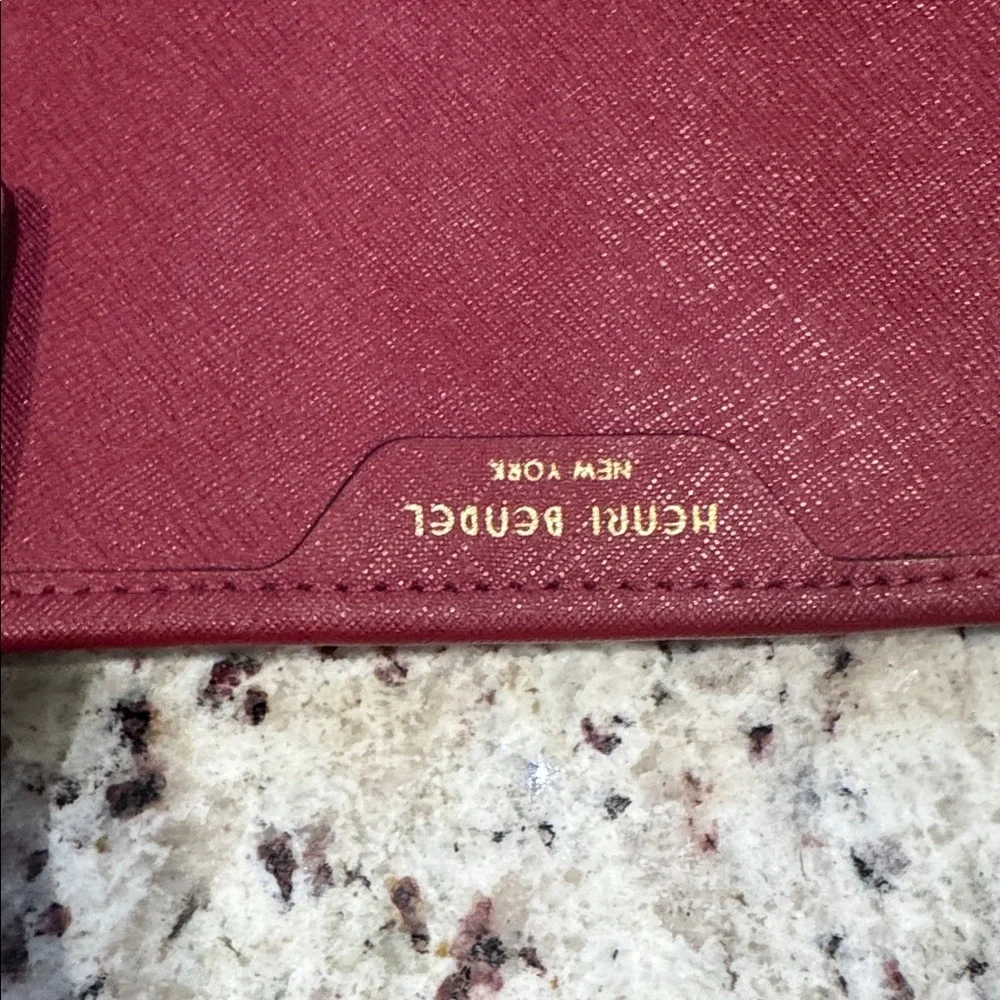 henri bendel Burgundy Tote with Gold Charm